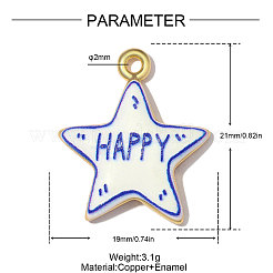 Printed Brass with Enamel Pendants&nbsp;KK-OY001-67G