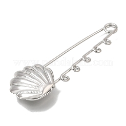 Shell Shape 304 Stainless Steel Safety Pins Five Brooch Findings&nbsp;SA-CBAB767-06D-P