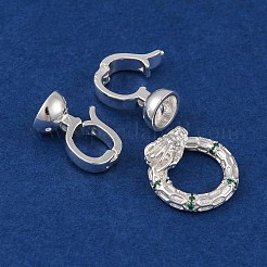 Brass Micro Pave Cubic Zirconia Fold Over Clasps&nbsp;KK-C076-02S