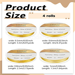 4 Rolls 4 Styles Round Copper Wire&nbsp;CWIR-LP0001-04G