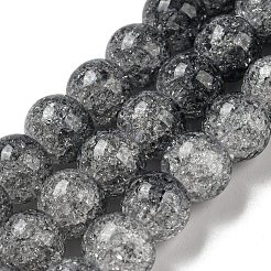 Spray Painted Crackle Glass Beads Strands&nbsp;DGLA-C002-8mm-02