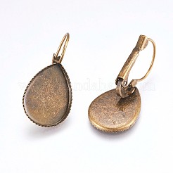 Brass Leverback Earring Findings&nbsp;KK-WH0009-02AB