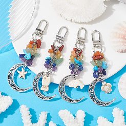 Alloy Hollow Moon Pendant Decorations&nbsp;HJEW-JM01613-02