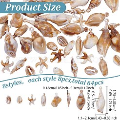 64Pcs 8 Styles Acrylic Pendants&nbsp;OACR-PH0004-45