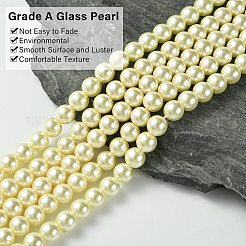 Eco-Friendly Glass Pearl Bead Strands&nbsp;X-HY-A008-8mm-RB003