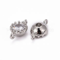 Flower Brass Micro Pave Cubic Zirconia Links&nbsp;ZIRC-L054-09P-NR