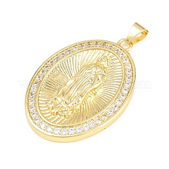 Religion Brass Micro Pave Clear Cubic Zirconia Pendants&nbsp;KK-H268-04A-G