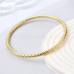 Hammered 304 Stainless Steel Bangles for Women&nbsp;BJEW-D408-03G