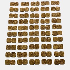 Electroplate Natural Druzy Crystal Cabochons&nbsp;G-L049-10X10mm-01