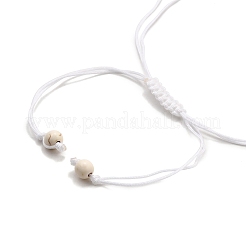 Handmade Polymer Clay 3D Flower Plumeria & Natural Cowrie Shell Beaded Braided Necklaces&nbsp;NJEW-TA00202