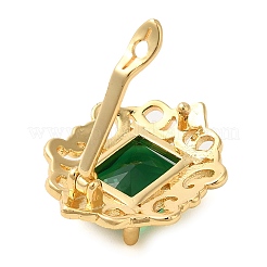 Brass with Glass Fold Over Clasps&nbsp;KK-G505-06G