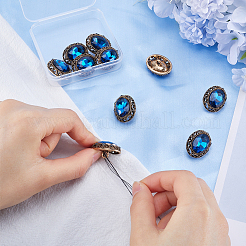10Pcs 1-Hole Alloy Rhinestone Shank Buttons&nbsp;BUTT-GF0003-52B
