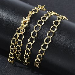 4MM Brass Twisted Dapped Chain Necklaces for Women&nbsp;KK-CBA4FD4-13G