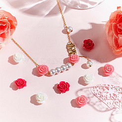 64Pcs 8 Colors Synthetic Coral 3D Flower Rose Beads&nbsp;CORA-GA0001-02