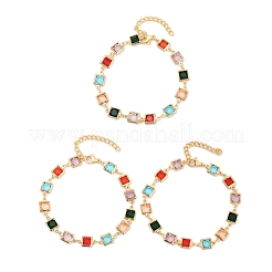 304 Stainless Steel Square Link Bracelets for Woman&nbsp;BJEW-S157-09G