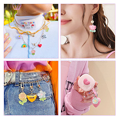 30Pcs 5 Colors Transparent Resin Pendants&nbsp;RESI-TA0001-68