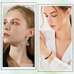 DIY Natural Black Onyx & Lava Rock & Tiger Eye Round Beads Bracelets Making Kits&nbsp;DIY-SC0030-25