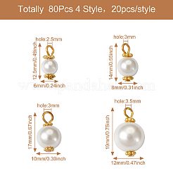 80Pcs 4 Style Eco-Friendly Dyed Glass Pearl Pendants&nbsp;GLAA-CD0001-11