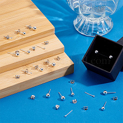 30Pairs 3 Styles 925 Sterling Silver Stud Earrings for Women&nbsp;EJEW-PH0002-09