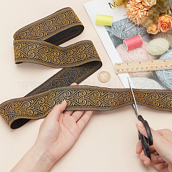 Polyester Jacquard Flower Ribbons&nbsp;SRIB-WH0011-167A