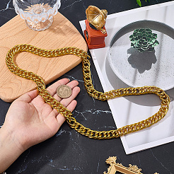 1Pc 14.5MM Aluminum Alloy Cuban Link Chain Necklaces&nbsp;NJEW-SP0001-21B