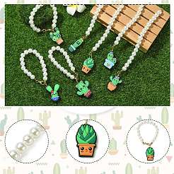 7Pcs 7 Styles Cactus PVC Plastic Cup Charms&nbsp;HJEW-CJ0001-19