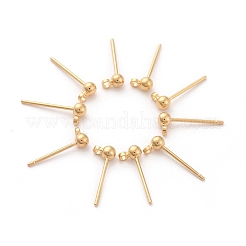 Brass Stud Earrings Findings&nbsp;X-KK-G333-09G-NF