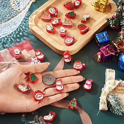24Pcs 12 Styles Christmas Decorations Theme Opaque Acrylic Beads with Enamel&nbsp;OACR-TA0004-55