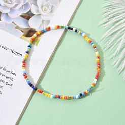 8/0 Opaque Colors Rainbow Plated Round Glass Seed Beads&nbsp;SEED-YW0001-13