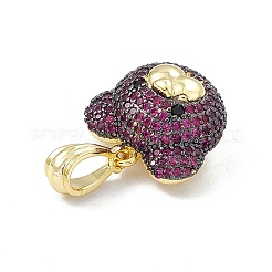 Brass Micro Pave Cubic Zirconia Pendants&nbsp;KK-P224-09EB-02