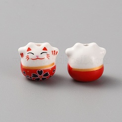 Handmade Porcelain Beads&nbsp;PORC-WH0006-02