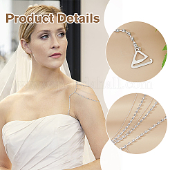 Alloy & Iron Crystal Rhinestone Tassel Sexy Shoulder Bra Body Chains&nbsp;AJEW-WH0455-359P