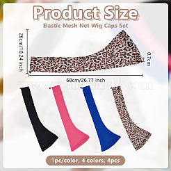 4Pcs 4 Colors Polyester Wig Caps Set&nbsp;DIY-OC0015-18
