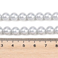 Frosted Glass Pearl Beads Strands&nbsp;GLAA-A044-08A-08