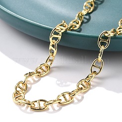 Brass Oval Link Chain Necklaces for Women Men&nbsp;NJEW-F337-05G