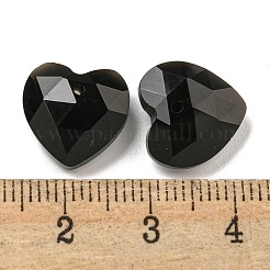 Natural Obsidian Faceted Heart Charms&nbsp;G-G123-01F