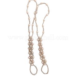 Rhombus Plastic Pearl with Glass Seed Beaded Stretch Toe Ring Anklets for Women&nbsp;FS-WGADC6C-01