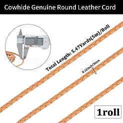 5M Round Braided Cowhide Letter Cord&nbsp;WL-GF0001-34A-01