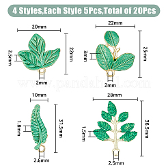 20Pcs 4 Style Rack Plating Alloy Enamel Pendants&nbsp;FIND-FH0007-31