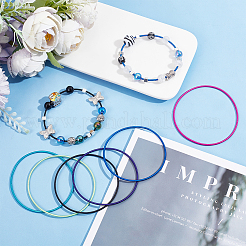 48Pcs 6 Colors Minimalist Spring Chains Stretch Bracelets Set&nbsp;TWIR-SC0001-01