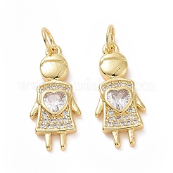 Brass Micro Pave Cubic Zirconia Pendants&nbsp;ZIRC-F134-03G
