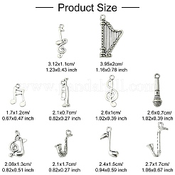50Pcs 10 Styles Tibetan Style Zinc Alloy Pendants&nbsp;FIND-YW0005-12