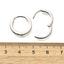 304 Stainless Steel Micro Pave Cubic Zirconia Huggie Hoop Earrings&nbsp;EJEW-C096-01J-P