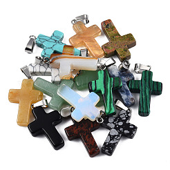 Natural & Synthetic Mixed Stone Pendants&nbsp;G-T128-07
