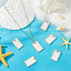 6Pcs Natural Freshwater Shell Pendants&nbsp;BSHE-BC0001-20B