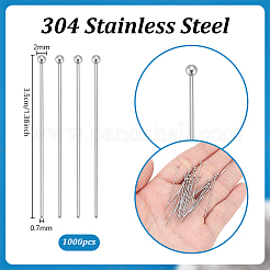 1000Pcs 304 Stainless Steel Ball Head Pins&nbsp;STAS-PH0007-45