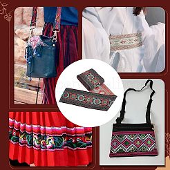 Ethnic Style Embroidery Polycotton Ribbons&nbsp;OCOR-WH0073-28