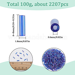 100G Opaque Colours Glass Round Bugle Beads&nbsp;SEED-SC0001-39D