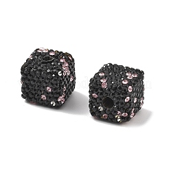 Cube Shape Polymer Clay Rhinestone Beads&nbsp;CLAY-NH0001-08H
