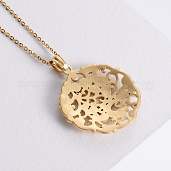 316 Surgical Stainless Steel Hollow Flower Pendant Necklaces for Women&nbsp;CO7795